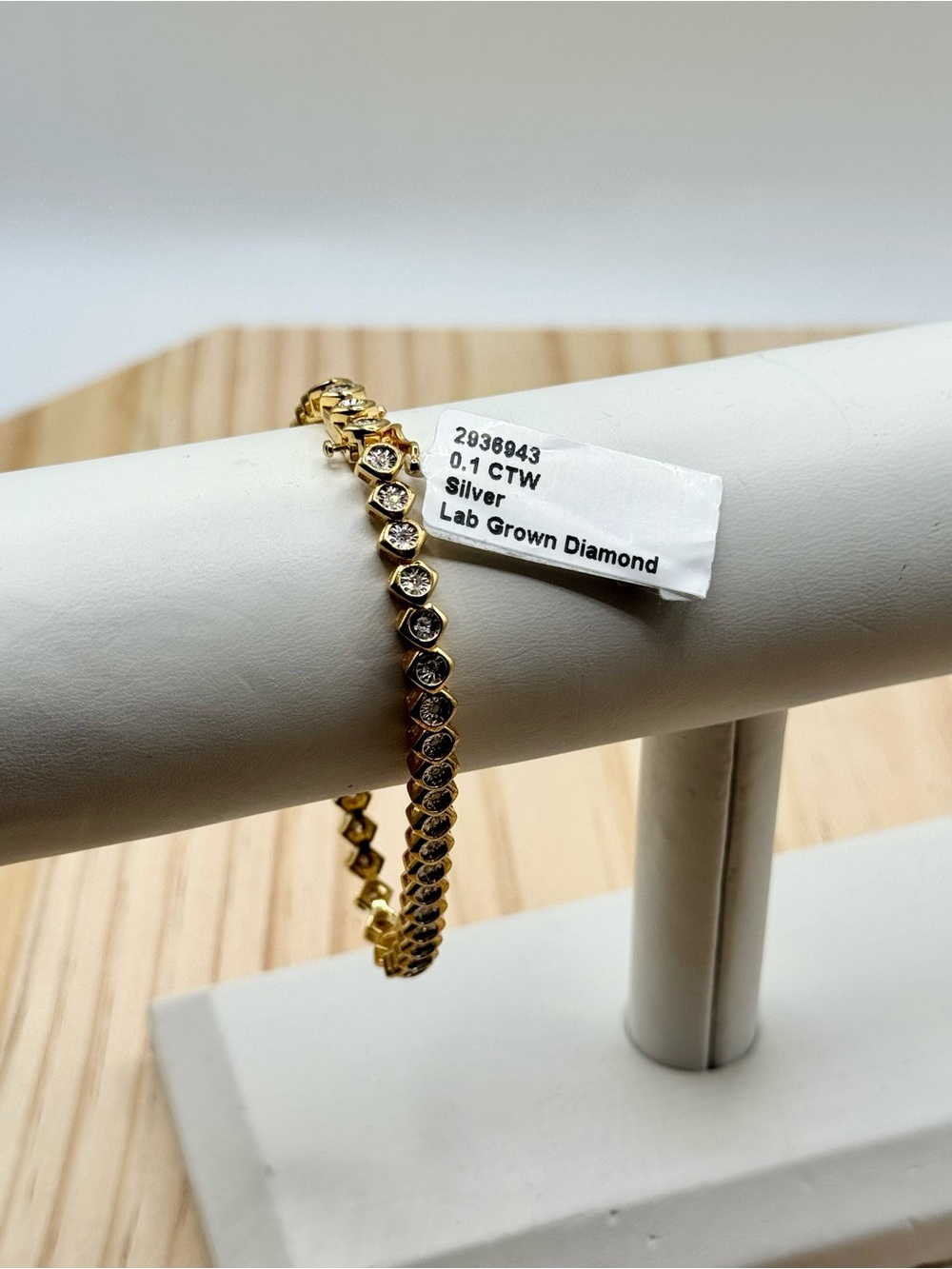 Yellow Gold Over Sterling Silver Diamond Bracelet